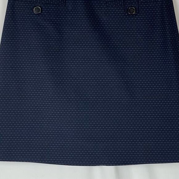 Brooks Brothers Navy Blue Polka Dot Cotton Academia Prep Skirt NWOT Size 2 - Picture 3 of 11